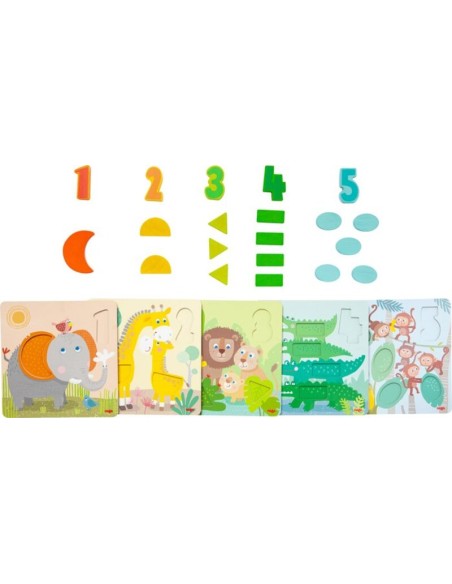 Juego de clasificación animales salvajes es un juego a partir de un año y medio de la editorial HABA.