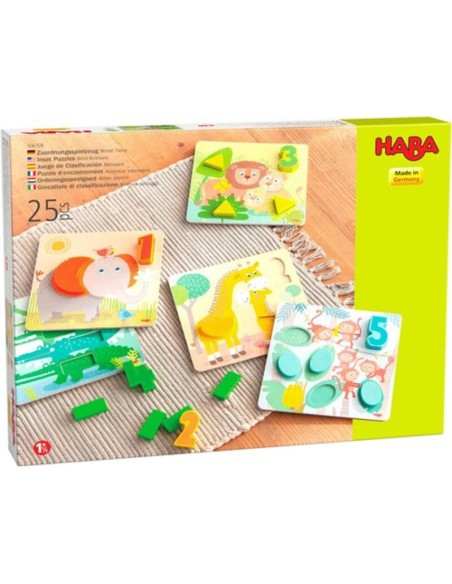 Juego de clasificación animales salvajes es un juego a partir de un año y medio de la editorial HABA.