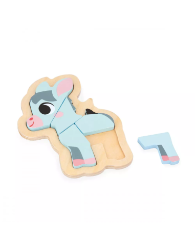 4 Puzzles evolutivos granja son 4 puzzles de madera para niños a partir de 18 meses fabricado por Janod.