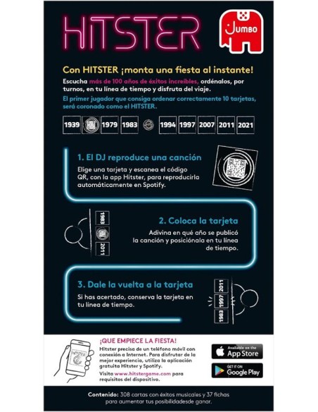 Hitster es un juego de hacer una línea temporal con canciones.