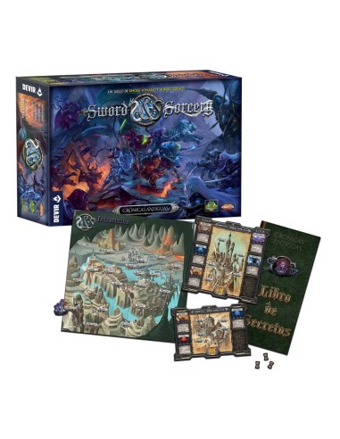 Sword and Sorcey Crónicas Antiguas es un juego independiente pero compatible de la saga Sword And Sorcery. Editado por Devir.