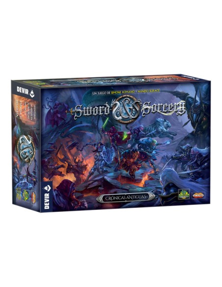 Sword and Sorcey Crónicas Antiguas es un juego independiente pero compatible de la saga Sword And Sorcery. Editado por Devir.