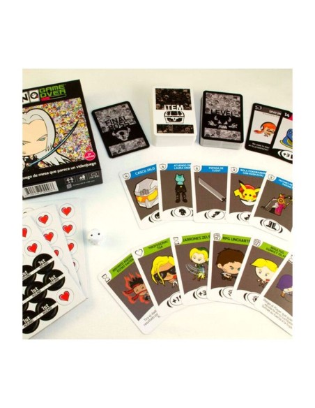 No Game Over es un juego de cartas inspirado en el mundo de los videojuegos.