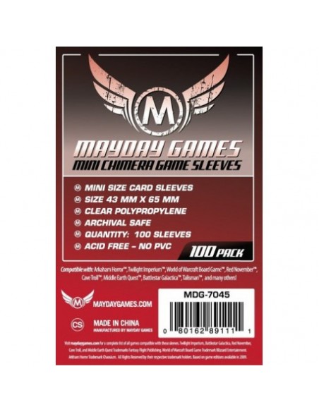 FUNDAS MINI CHIMERA MAYDAY 43X65 (mini Asia) (100 uds)