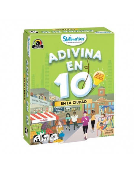 Adivina en 10: en la ciudad es un juego de preguntas y respuestas de la editorial Skillmatics.