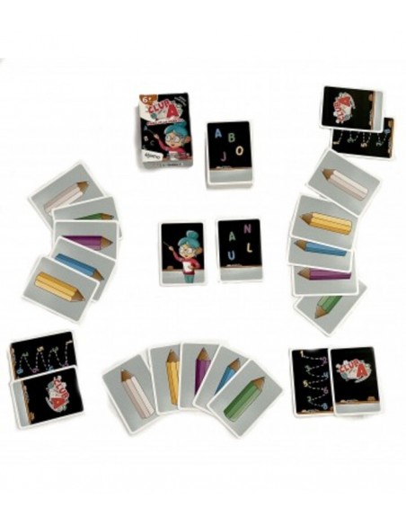 Mari Luz la Maestra es un juego de cartas educativo de la serie Club A. Ideal para aprender palabras. Editado por Átomo Games.