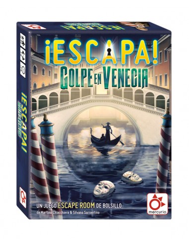 Golpe en Venecia es un Escape Room de la serie Escapa editada en España por Mercurio Games.
