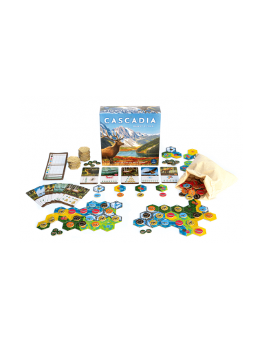 Cascadia es un juego de losetas de la editorial Delirium Games.