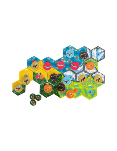 Cascadia es un juego de losetas de la editorial Delirium Games.