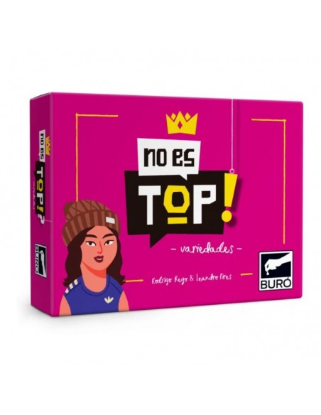 No es Top! es un divertido juego de preguntas y respuestas de la editorial Buró de Juegos.