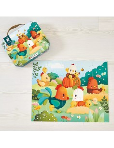 Puzzle Bienvenidos al Corral de Janod es un puzzle de 20 piezas para niños a partir de 2 años. 2