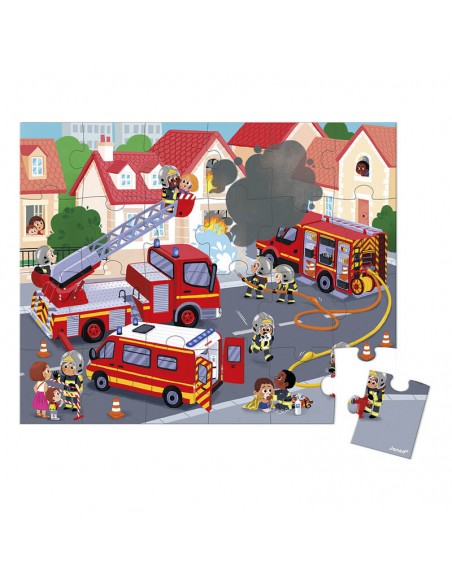 Puzzle Bomberos Janod es un puzzle de 24 piezas a paritr de 3 años.