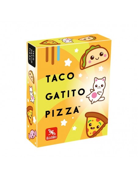 Taco, Gatito, Pizza es una versión infantil del juego de cartas Taco, Gato, Cabra, Queso, Pizza. Editado por Lúdilo.
