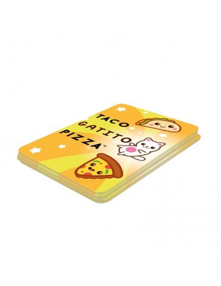 Taco, Gatito, Pizza es una versión infantil del juego de cartas Taco, Gato, Cabra, Queso, Pizza. Editado por Lúdilo.