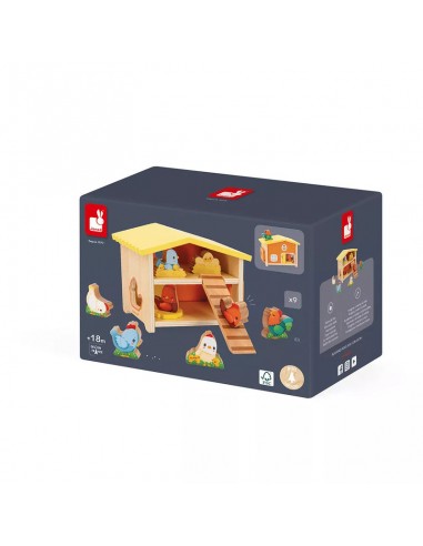 Mi Primier Gallinero de Janod es un juego de madera para niños.