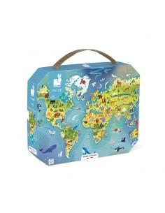 Puzzle del mundo 100 piezas de Janod.