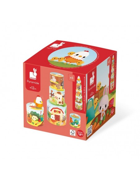 Mi primera Pirámide Gallina de Janod es una torre de apilar.