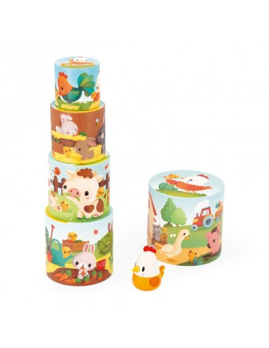 Mi primera Pirámide Gallina de Janod es una torre de apilar.