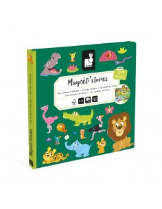 Magneti´stories los Animales de África  de Janod, es un escenario magnético con 30 piezas.