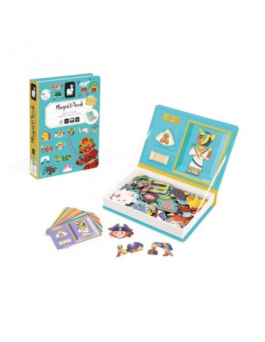 Magentibook Historia de Janod es un escenario magnético con gran cantidad de imánes para colocar.