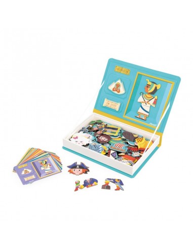 Magentibook Historia de Janod es un escenario magnético con gran cantidad de imánes para colocar.