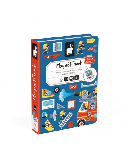 Magnetibook bomberos de Janod es un juego educativo magnético para niños a partir de 3 años.