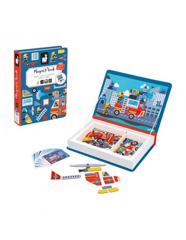 Magnetibook bomberos de Janod es un juego educativo magnético para niños a partir de 3 años.