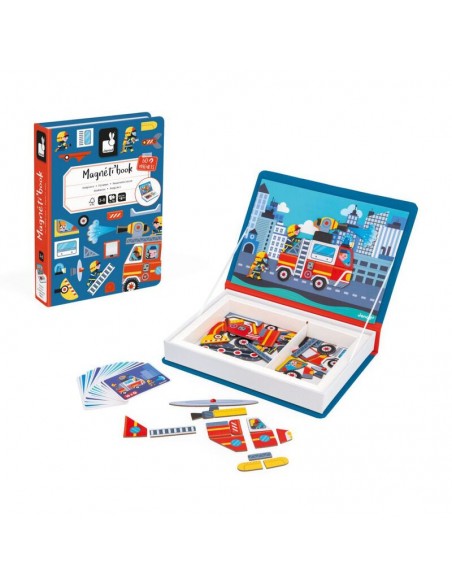 Magnetibook bomberos de Janod es un juego educativo magnético para niños a partir de 3 años.