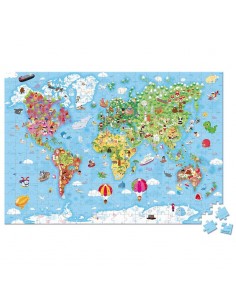 Puzzle gigante atlas mundial 300 piezas de Janod.. 2