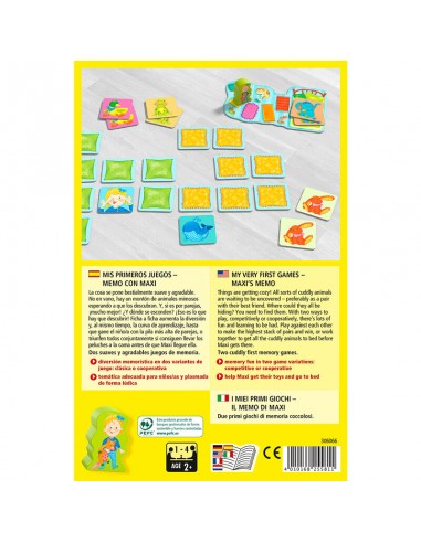 Memo con Maxi es un juego de memoria para niños a partir de 2 años de la editorial HABA.