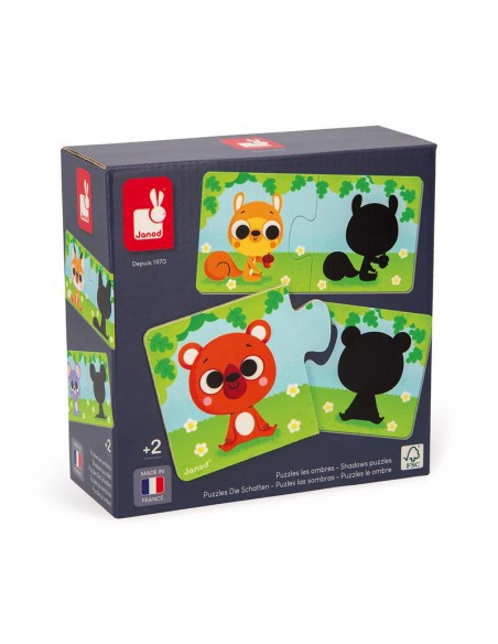 Puzzle los animales y su sombra es un puzzle de Janod.