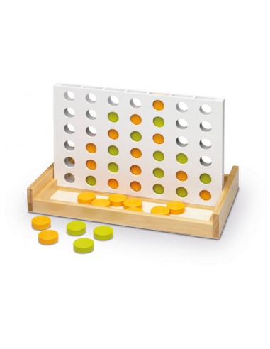 Acierta 4 madera es el clásico juego de madera Conecta 4. Fabricado por Cayro.