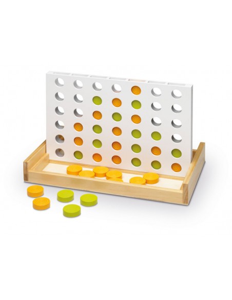 Acierta 4 madera es el clásico juego de madera Conecta 4. Fabricado por Cayro.