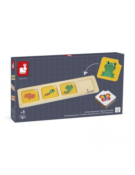 Tarjetas de secuencia el jardín es un juego educativo de Janod.