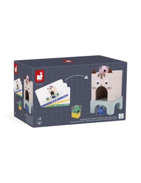 Orientarse en el espacio - el gato y ratoncitos es un juego de la línea pedagógica de Janod.