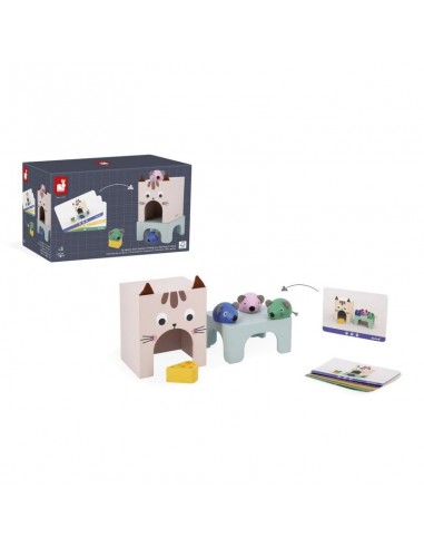 Orientarse en el espacio - el gato y ratoncitos es un juego de la línea pedagógica de Janod.