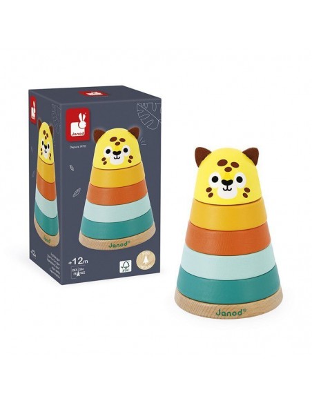 Jaguar apilable es un juguete de madera de Janod.