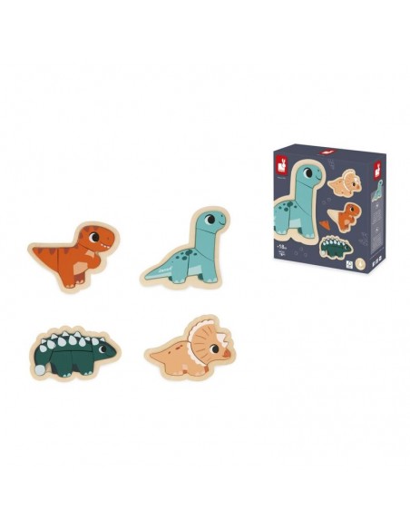 4 Puzzles evolutivos dino de Janod.