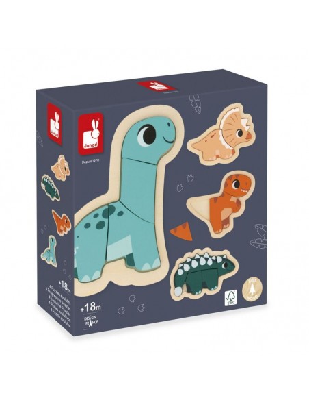 4 Puzzles evolutivos dino de Janod.