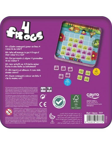 4 Frogs Madera es un juego de 4 en raya de Cayr