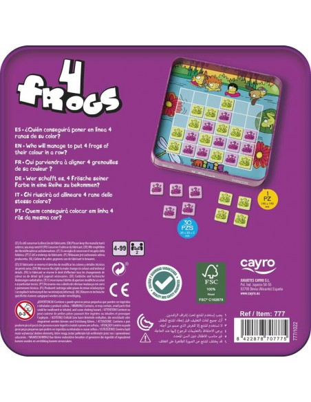 4 Frogs Madera es un juego de 4 en raya de Cayr