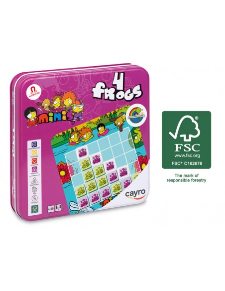 4 Frogs Madera es un juego de 4 en raya de Cayro.
