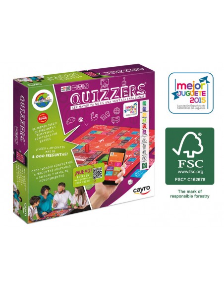 Quizzers es un juego de preguntas y respuestas familiar de la editorial Cayro.