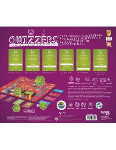 Quizzers es un juego de preguntas y respuestas familiar de la editorial Cayro.