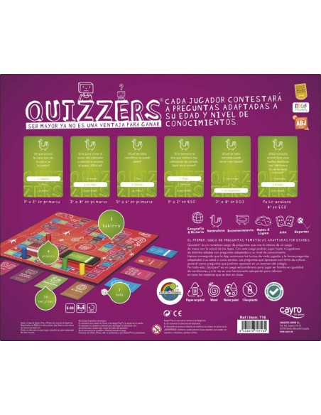 Quizzers es un juego de preguntas y respuestas familiar de la editorial Cayro.