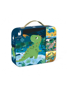 Se 4 Puzzles evolutivos dinosaurios de Janod.