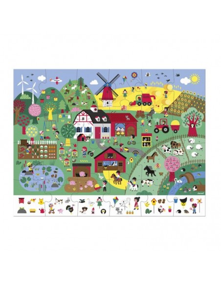 Puzzle de observación la Granja - 24 piezas de Janod.