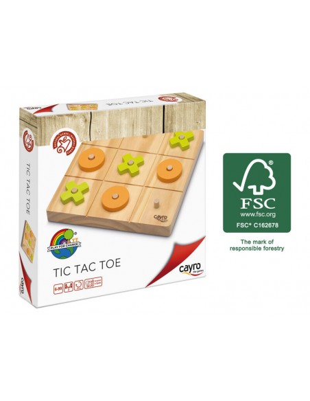 Tic Tac Toe es un tres en raya de madera de Cayro.