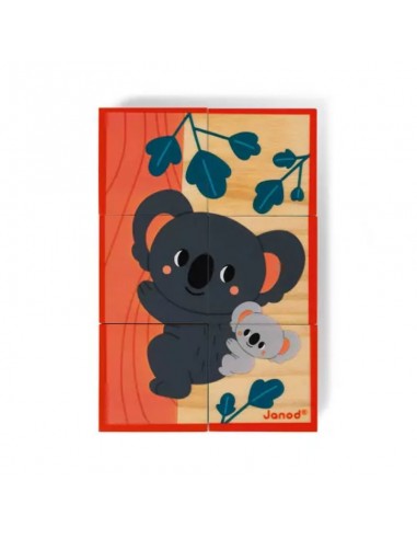 6 CUBOS DE MADERA ANIMALES