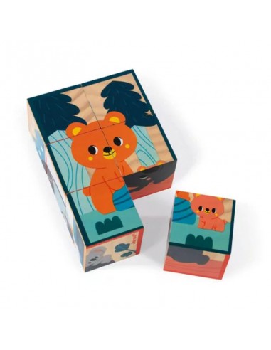 6 CUBOS DE MADERA ANIMALES